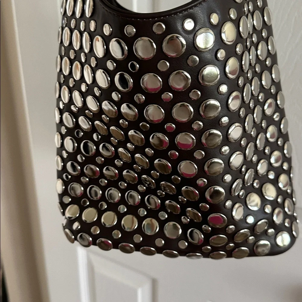 Urban Outfitters dark brown, studded shoulder bag NWOT. Adorable for spring. - Picture 5 of 5